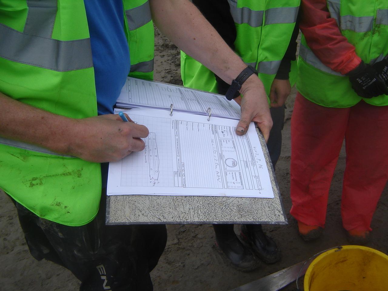 Recording timbers that have become disarticulated before they float away on the tide 